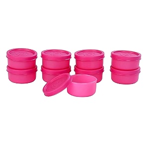 signora ware nano round small plastic container set 40ml set of 9 pink