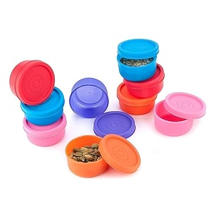signoraware nano bpa free plastic round storage containers  airtight amp leakproof  microwave amp dishwasher safe  best for picnics amp hiking  great for kitchen amp pantry use 40ml x 9  multicolour