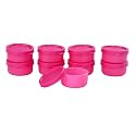 SIGNORA WARE Nano Round Small Plastic Container Set, 40ml, Set of 9, Pink