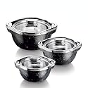 Signoraware Royal Bliss BPA Free Plastic Casserole Set| Inner Steel &amp; Outer Plastic| Safe &amp; Durable Gifting Set| Ideal for Storing Chapatti, Rice &amp; Curries (1L+ 1.5L+ 2L| Setof3| Black)