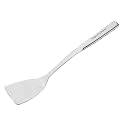 Signora Ware Ss(Food Grade) Heavy Gauge(1.8 Mm) Signature Plain Turner/Spatula/Cooking Turner with Hollow Cast Heat Resistant Handle for Dosa/Roti/Omlette/Breads (Size 34.2 Cm) - Stainless Steel
