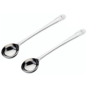 signoraware stainless steelfood grade heavy gauge12 mm elite deep ladlekarchimilk ladlesoup ladle no8 for sevingcookingpouring all types of graviesdalcurries size 45 cm set2