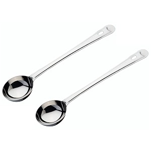 signoraware stainless steelfood grade heavy gauge12 mm elite deep ladlekarchimilk ladlesoup ladle no4 for sevingcookingpouring all types of graviesdalcurries size 285 cm set2