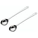 SignoraWare Stainless Steel(Food Grade) Heavy Gauge(1.2 MM) Elite Deep Ladle/Karchi/Milk Ladle/Soup Ladle No.5 for Seving/Cooking/Pouring All Types of Gravies/Dal/Curries (Size 32 cm) Set/2