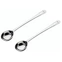 SignoraWare Stainless Steel(Food Grade) Heavy Gauge(1.2 MM) Elite Deep Ladle/Karchi/Milk Ladle/Soup Ladle No.8 for Seving/Cooking/Pouring All Types of Gravies/Dal/Curries (Size 45 cm) Set/2