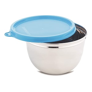 signoraware stainless steel solid mixing bowl - 500ml blue