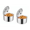 Signora Ware Therma Straight Shape Set Insulated Stainless Steel Casserole, Insulated Thermal Serving Bowl, Elegant Hot Pot Food Warmer/Cooler, 1500Ml+1000Ml, Set of 2, Silver
