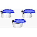 Signora Ware Stainless Steel Container Set of 3, 250ml Each, Airtight &amp; Leakproof, Compact, Rust Resistant, Ideal for Spices, Dry Fruits &amp; Snacks, Violet
