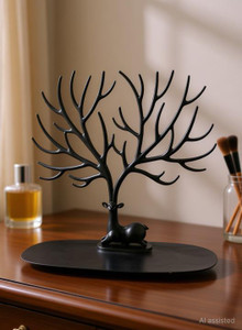 signq deer tree shape jewellery stand with durable plastic material for hanging jewellery organizer