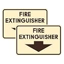 Signs ByLITA Classic Framed Fire Extinguisher (Ivory/Dark Brown) - Large 2 Pack