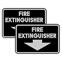 Signs ByLITA Classic Framed Fire Extinguisher (Black/Silver) - Large 2 Pack