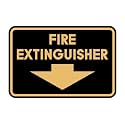 Signs ByLITA Classic Framed Fire Extinguisher (Black/Gold) - Small