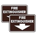 Signs ByLITA Classic Framed Fire Extinguisher (Dark Brown) - Small 2 Pack