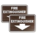 Signs ByLITA Classic Framed Fire Extinguisher (Walnut) - Large 2 Pack