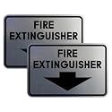 Signs ByLITA Classic Framed Fire Extinguisher (Brushed Silver) - Small 2 Pack