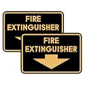 Signs ByLITA Classic Framed Fire Extinguisher (Black Gold) - Medium 2 Pack