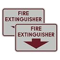 Signs ByLITA Classic Framed Fire Extinguisher (Light Grey/Burgundy) - Medium 2 Pack