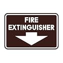 Signs ByLITA Classic Framed Fire Extinguisher (Dark Brown) - Medium