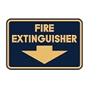 Signs ByLITA Classic Framed Fire Extinguisher (Navy Blue/Gold) - Large