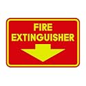 Signs ByLITA Classic Framed Fire Extinguisher (Red/Yellow) - Large