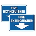 Signs ByLITA Classic Framed Fire Extinguisher (Blue) - Medium 2 Pack