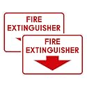 Signs ByLITA Classic Framed Fire Extinguisher (White/Red) - Small 2 Pack