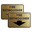 Signs ByLITA Classic Framed Fire Extinguisher (Brushed Gold) - Large 2 Pack