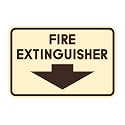 Signs ByLITA Classic Framed Fire Extinguisher (Ivory/Dark Brown) - Small