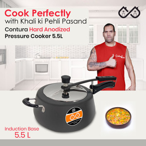 sigri-wala apple arc hard anodised pressure cooker 55 l induction bottom pressure cooker hard anodized