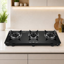 Sigri-wala Ebony Plain Sleek Glass Manual Gas
