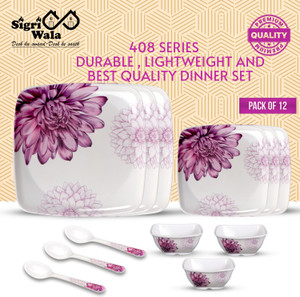 Sigri-wala Pack of 12 Melamin Dinner Set