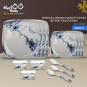 Sigri-wala Pack of 12 Melamin Dinner Set