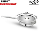 Sigri-wala Cook Healthy Triply Fry Pan 24 cm diameter with Lid 1.8 L capacity (Triply, Induction Bottom)