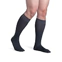 SIGVARIS Men’s Style Microfiber Patterns 830 Closed Toe Calf-High Socks 20-30mmHg - Graphite Argyle - Medium Long