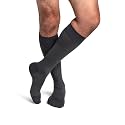 Sigvaris Men’s Style Microfiber Patterns 830 Closed Toe Calf-High Socks 20-30mmHg - Graphite Confetti - Medium Short