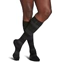 SIGVARIS Men’s Style Microfiber Patterns 830 Closed Toe Calf-High Socks 20-30mmHg - Onyx Stripe - Small Short