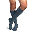 Sigvaris Men’s Style Microfiber Patterns 830 Closed Toe Calf-High Socks 20-30mmHg - Storm Blue Confetti - Small Short