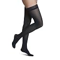 SIGVARIS Women’s Style Soft Opaque 840 Closed Toe Thigh-Highs w/Grip Top 15-20mmHg - Midnight Blue - Small Short