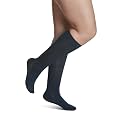 SIGVARIS Women’s Style Soft Opaque 840 Closed Toe Calf-High Socks 15-20mmHg - Midnight Blue - Small Short