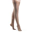 SIGVARIS Women’s Style Soft Opaque 840 Closed Toe Thigh-Highs w/Grip Top 15-20mmHg - Pecan - Large Short