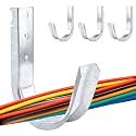 SIHAI 10-Packs 4” Inch J-Hooks, UL Certified Heavy-Duty Cable Support Hooks for Hanging CAT6/6A, Fiber Cable Management and Low Voltage Wiring (with Retainer Clip)