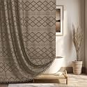 Siiluminisoy Extra Long Boho Shower Curtain with Tassels 72 x 90, Khaki