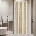 Siiluminisoy Small Stall Boho Shower Curtain Cream/Beige Tassle Woven Fabric Shower Curtain 36 x 72 Half Size Tufted Chevron Striped Textured Modern Farmhouse Minimalist Cloth for Bathroom