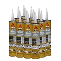 SIKA Sikaflex Crack Flex Sealant - Gray, High-Performance Polyurethane, Self-Leveling, Textured - Waterproof Seal for Horizontal Cracks - 10.1 fl. oz (Pack of 12)