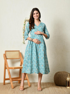 Silakiva Women Fit and Flare Light Blue
