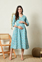 Silakiva Women Fit and Flare Light Blue