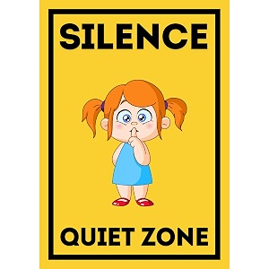 silence quiet zone sign sticker board 29 x 20 cm  peel amp stick or screw fixing  office school hospital library wall sign  pack of 1 silent please a4 - medium - 1 piece