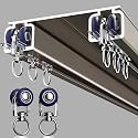 Silent Double Curtain Track Ceiling Mounted, Heavy-Duty Aluminum Room Divider Rails Bedroom/Living/Window/Hotel Drop Ceiling Curtains Tracks Easy Install（Champagne, 2m(6.6ft) ）