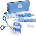 Silent Pet Grooming Kit for Dog, Cat and All Pet Grooming - A Quiet Alternative to Electric Clippers for Sensitive Pets (Left-Handed Blue)