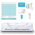 Silhouette America Cameo 5 Alpha (α) - Smart Cutting Machine for Print &amp; Cut - Quiet Operation with AutoBlade, Studio Software, Cutting Mat, Vinyl, Paper &amp; Fabric Compatible - Bianco Carrara